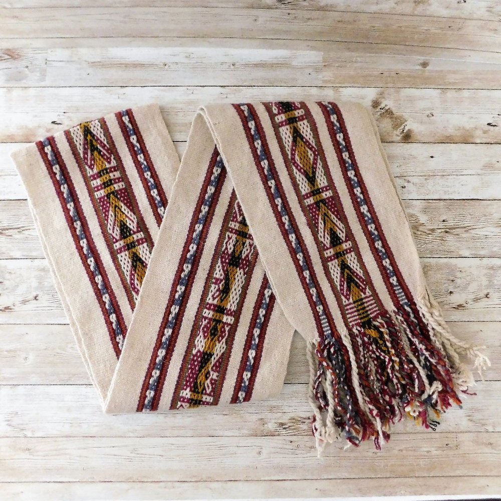 VINTAGE Hand Knit Southwestern Sash Belt - Sz OS